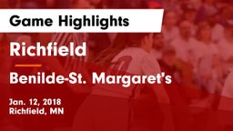 Richfield  vs Benilde-St. Margaret's  Game Highlights - Jan. 12, 2018