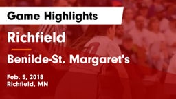 Richfield  vs Benilde-St. Margaret's  Game Highlights - Feb. 5, 2018