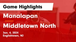 Manalapan  vs Middletown North  Game Highlights - Jan. 4, 2024