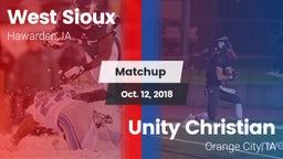 Matchup: West Sioux vs. Unity Christian  2018