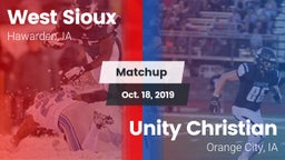 Matchup: West Sioux vs. Unity Christian  2019