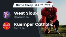 Recap: West Sioux  vs. Kuemper Catholic  2022