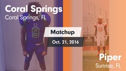Matchup: Coral Springs vs. Piper  2016
