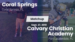 Matchup: Coral Springs vs. Calvary Christian Academy 2019