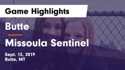 Butte  vs Missoula Sentinel  Game Highlights - Sept. 13, 2019