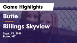 Butte  vs Billings Skyview  Game Highlights - Sept. 13, 2019
