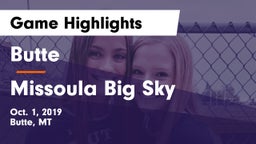 Butte  vs Missoula Big Sky  Game Highlights - Oct. 1, 2019