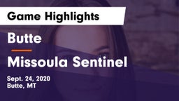 Butte  vs Missoula Sentinel  Game Highlights - Sept. 24, 2020