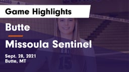 Butte  vs Missoula Sentinel  Game Highlights - Sept. 28, 2021
