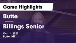 Butte  vs Billings Senior  Game Highlights - Oct. 1, 2022