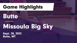 Butte  vs Missoula Big Sky  Game Highlights - Sept. 28, 2023