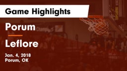 Porum  vs Leflore Game Highlights - Jan. 4, 2018