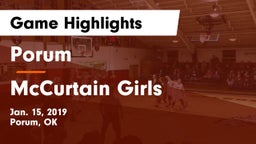 Porum  vs McCurtain Girls Game Highlights - Jan. 15, 2019