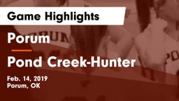 Porum  vs Pond Creek-Hunter Game Highlights - Feb. 14, 2019