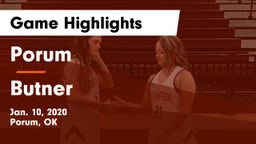 Porum  vs Butner Game Highlights - Jan. 10, 2020