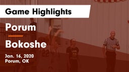 Porum  vs Bokoshe Game Highlights - Jan. 16, 2020