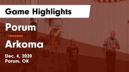 Porum  vs Arkoma  Game Highlights - Dec. 4, 2020