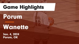 Porum  vs Wanette Game Highlights - Jan. 4, 2024