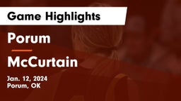 Porum  vs McCurtain   Game Highlights - Jan. 12, 2024