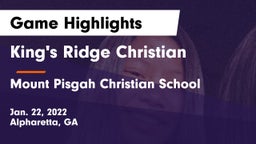 King's Ridge Christian  vs Mount Pisgah Christian School Game Highlights - Jan. 22, 2022