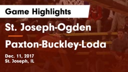 St. Joseph-Ogden  vs Paxton-Buckley-Loda  Game Highlights - Dec. 11, 2017