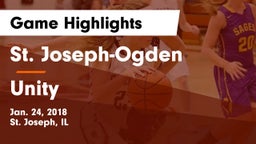 St. Joseph-Ogden  vs Unity  Game Highlights - Jan. 24, 2018