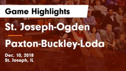 St. Joseph-Ogden  vs Paxton-Buckley-Loda  Game Highlights - Dec. 10, 2018
