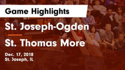 St. Joseph-Ogden  vs St. Thomas More  Game Highlights - Dec. 17, 2018