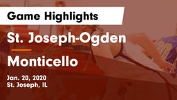 St. Joseph-Ogden  vs Monticello  Game Highlights - Jan. 20, 2020