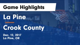 La Pine  vs Crook County  Game Highlights - Dec. 12, 2017