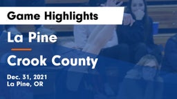 La Pine  vs Crook County  Game Highlights - Dec. 31, 2021