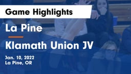 La Pine  vs Klamath Union JV  Game Highlights - Jan. 10, 2022