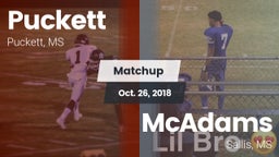 Matchup: Puckett vs. McAdams  2018