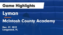 Lyman  vs McIntosh County Academy  Game Highlights - Dec. 27, 2019