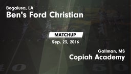 Matchup: Ben's Ford Christian vs. Copiah Academy  2016