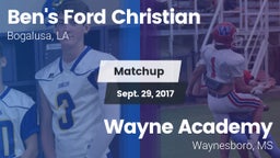Matchup: Ben's Ford Christian vs. Wayne Academy  2017