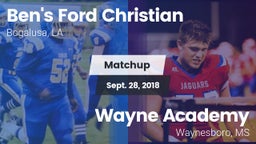 Matchup: Ben's Ford Christian vs. Wayne Academy  2018