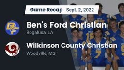 Recap: Ben's Ford Christian  vs. Wilkinson County Christian  2022