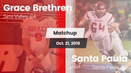 Matchup: Grace Brethren High vs. Santa Paula  2016