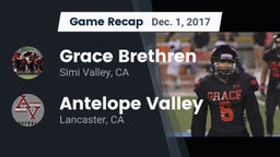 Recap: Grace Brethren  vs. Antelope Valley  2017