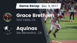 Recap: Grace Brethren  vs. Aquinas   2017