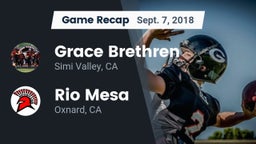 Recap: Grace Brethren  vs. Rio Mesa  2018
