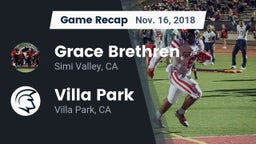 Recap: Grace Brethren  vs. Villa Park  2018