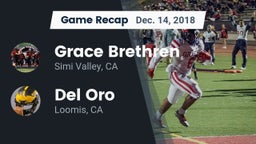 Recap: Grace Brethren  vs. Del Oro  2018