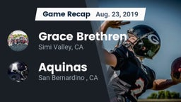 Recap: Grace Brethren  vs. Aquinas   2019