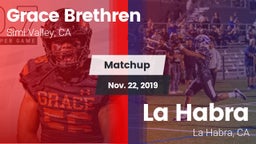 Matchup: Grace Brethren  vs. La Habra  2019