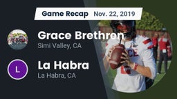 Recap: Grace Brethren  vs. La Habra  2019