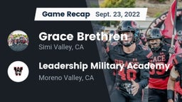 Recap: Grace Brethren  vs. Leadership Military Academy 2022