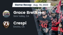 Recap: Grace Brethren  vs. Crespi  2023