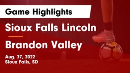 Sioux Falls Lincoln  vs Brandon Valley  Game Highlights - Aug. 27, 2022